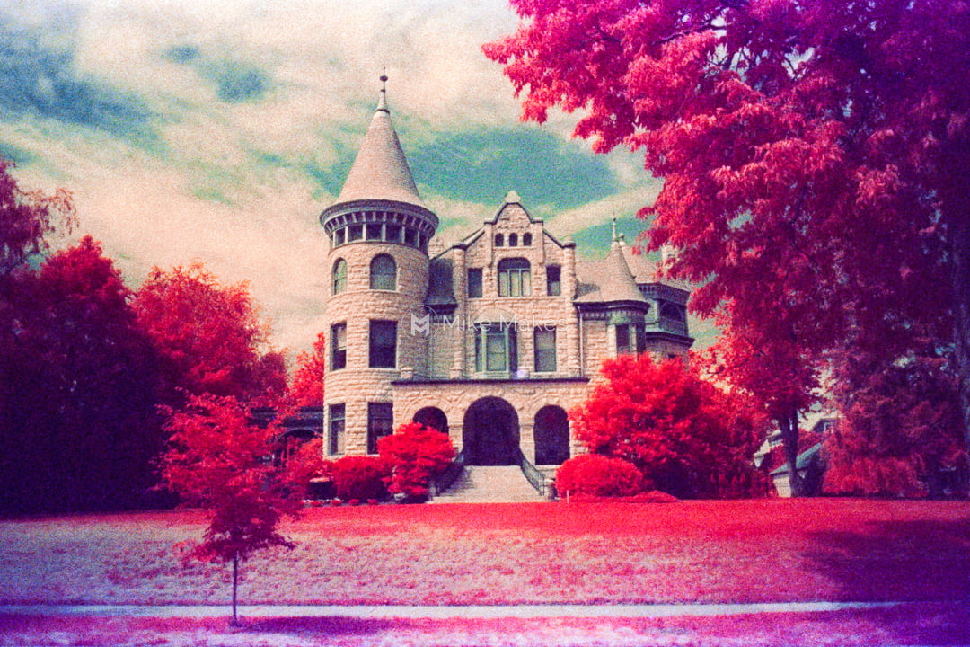 The Cass Street Castle in Aerochrome Mike Makes Freelance Video